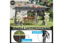 FIVMEN Faltpavillon 4x4m Weiß Grau Höhenverstellbar mit Moskitonetz Bild 1