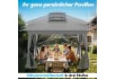 FIVMEN Faltpavillon 4x4m Weiß Grau Höhenverstellbar mit Moskitonetz Bild 4
