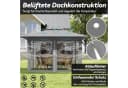 FIVMEN Faltpavillon 4x4m Weiß Grau Höhenverstellbar mit Moskitonetz Bild 5