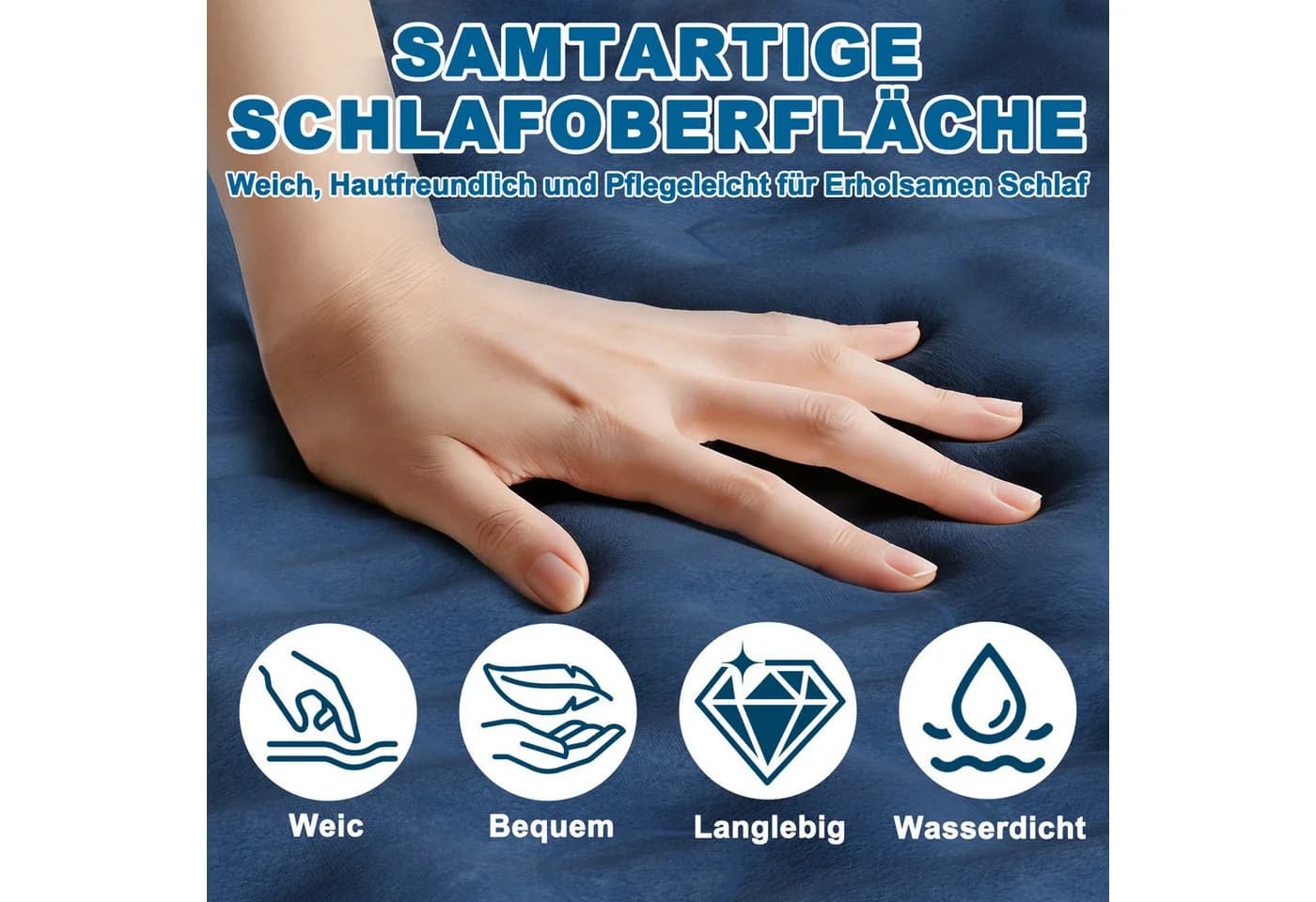 FIVMEN Luftmatratze mit Elektrischer Pumpe Grau/Blau - Bild 3