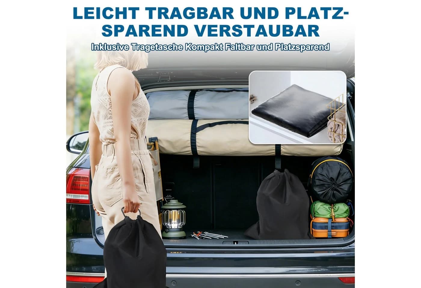 FIVMEN Luftmatratze mit Elektrischer Pumpe Grau/Blau - Bild 5