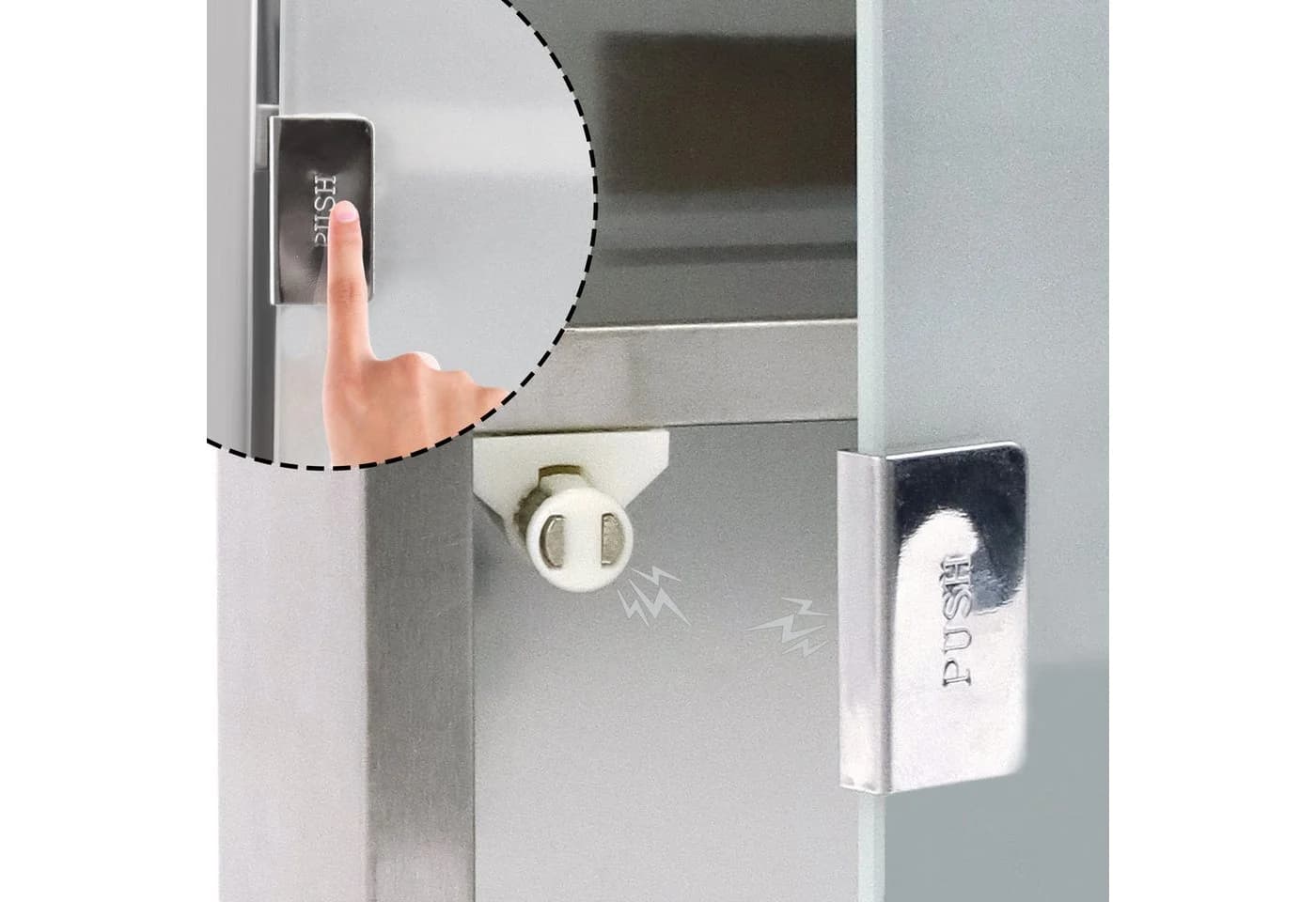 FIVMEN Medizinschrank Abschließbar Edelstahl Apothekerschrank Medikamentenschrank Silber - Bild 4