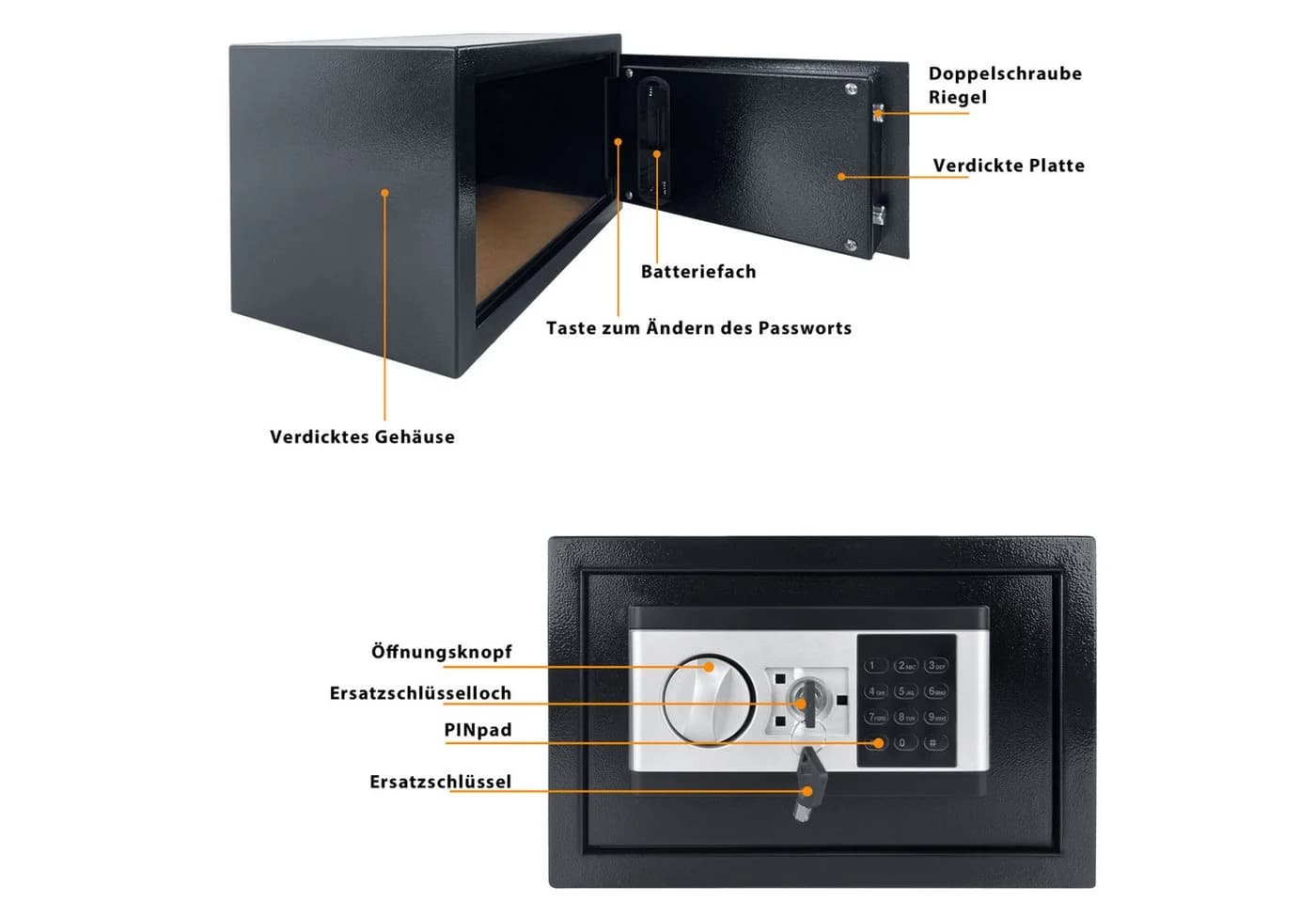 FIVMEN Elektronischer Wandtresor mit Zahlenschloss - Bild 4