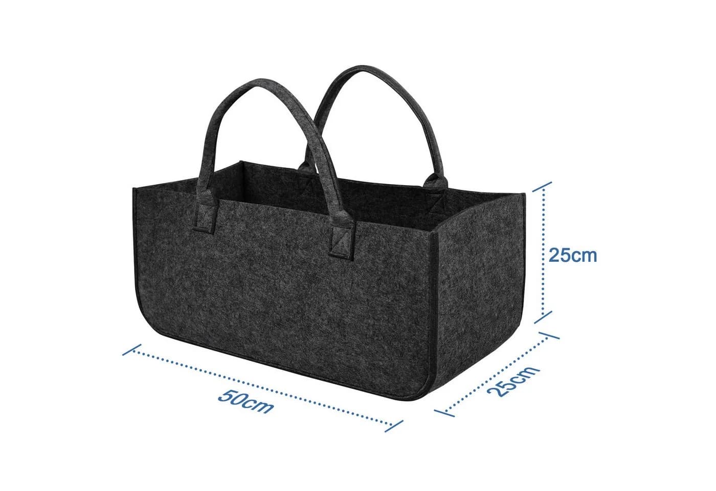 FIVMEN Kaminholzkorb Filztasche Dunkelgrau Faltbar