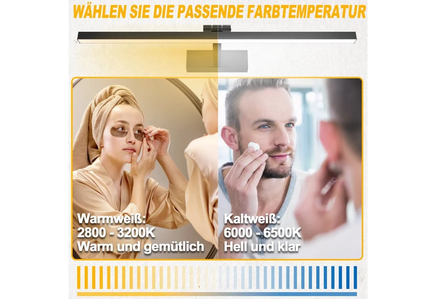 FIVMEN Spiegelleuchte LED Wandleuchte 15W IP44 Badbeleuchtung Kaltweiß - Bild 4