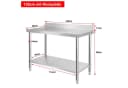 FIVMEN Arbeitstisch Edelstahl höhenverstellbar mit Ablageflächen Bild 1