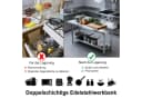 FIVMEN Arbeitstisch Edelstahl höhenverstellbar mit Ablageflächen Bild 3