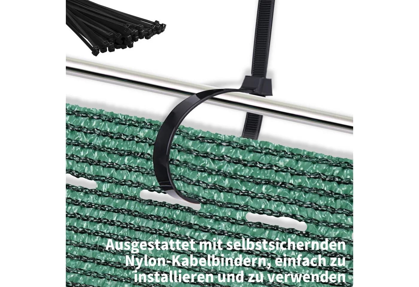 FIVMEN Balkonsichtschutz HDPE Dunkelgrün UV-stabilisiert - Bild 4