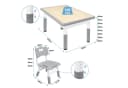 FIVMEN Kindersitzgruppe Kindertisch 4 Stühle Set Höhenverstellbar Grau Bild 1