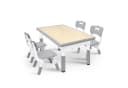 FIVMEN Kindersitzgruppe Kindertisch 4 Stühle Set Höhenverstellbar Grau Bild 2