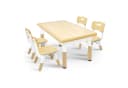 FIVMEN Kindersitzgruppe 4 Stühle Set Höhenverstellbar Beige Bild 2