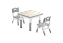FIVMEN Kindersitzgruppe Kindertisch 2 Stühle Set Höhenverstellbar Grau Bild 2