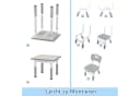 FIVMEN Kindersitzgruppe Kindertisch 2 Stühle Set Höhenverstellbar Grau Bild 3