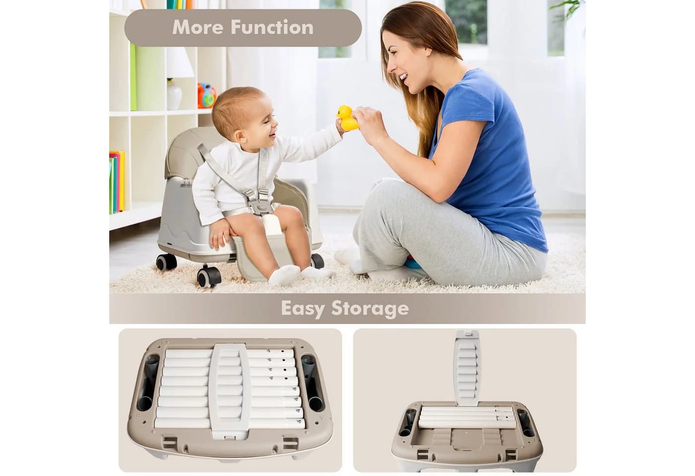 FIVMEN Tischsitz Kindertischsitz Klappbarer 3in1 Multifunktionaler Verstellbar - Bild 5