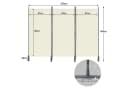 FIVMEN Paravent Raumteiler Klappbar Beige/Grau Metall Bild 1