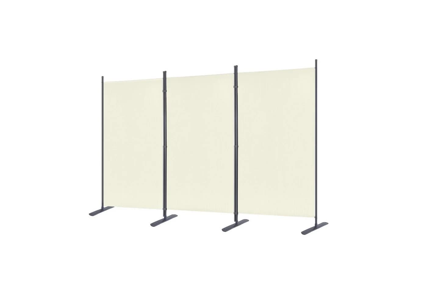 FIVMEN Paravent Raumteiler Klappbar Beige/Grau Metall - Bild 2