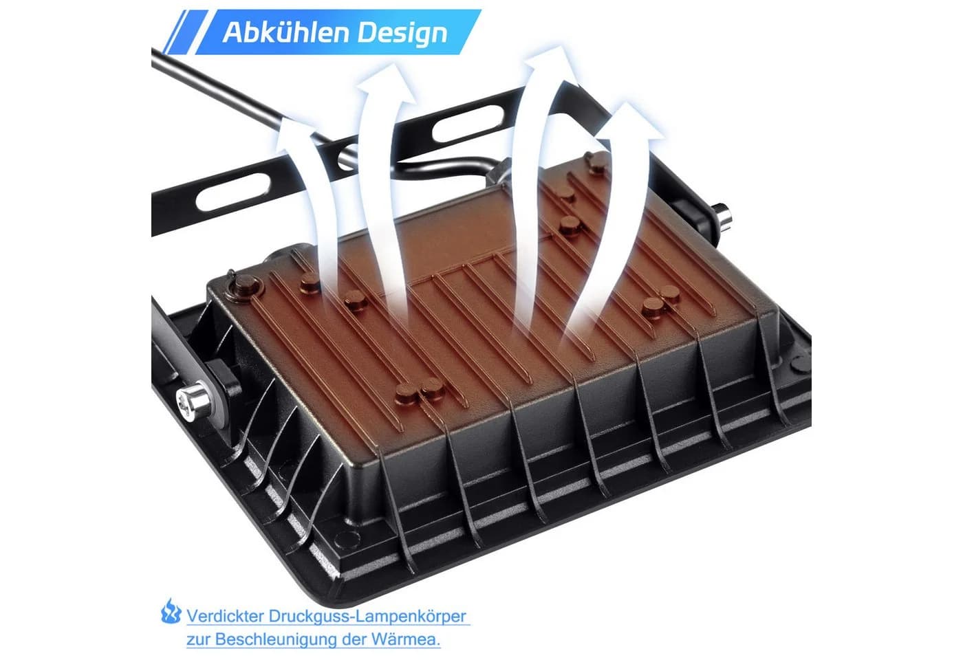 FIVMEN LED Flutlichtstrahler 5x100W Superhell LED Fluter Außenstrahler Aluminium - Bild 3