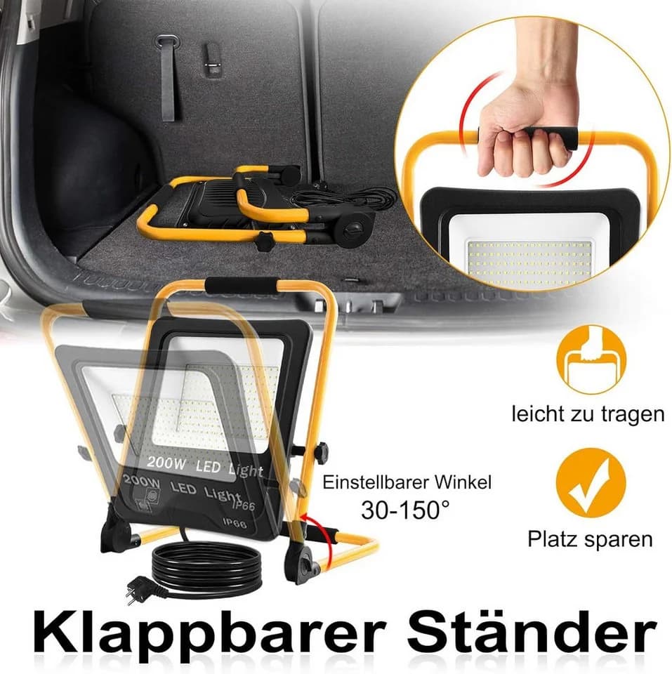 FIVMEN LED Flutlichtstrahler LED Baustrahler mit 3M Kabel - Bild 4