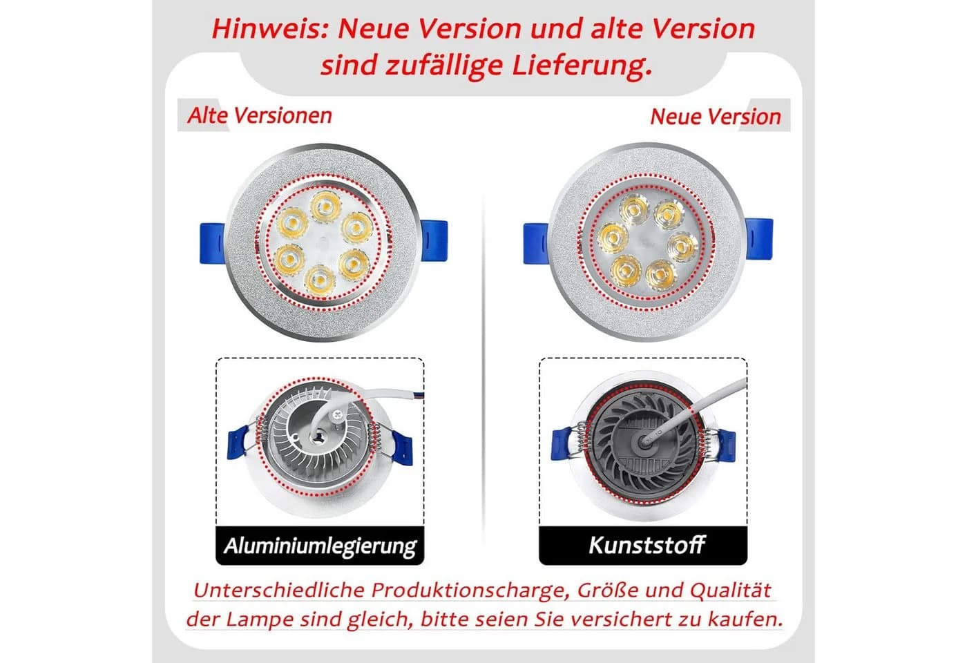 FIVMEN 20x 3W LED-Einbaustrahler Schwenkbar Rund Fluter - Bild 3