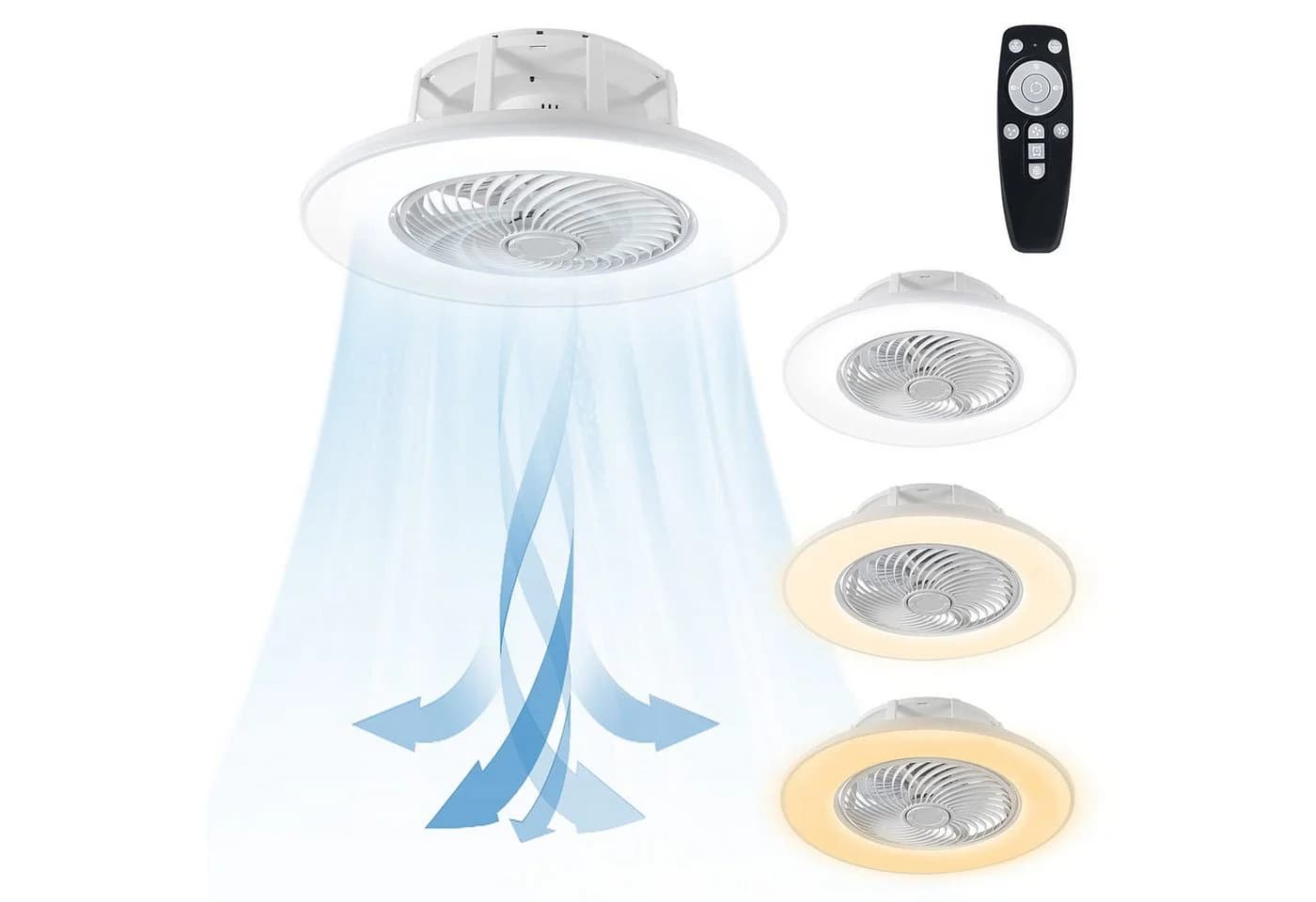 FIVMEN Deckenventilator mit LED-Beleuchtung, dimmbar, weiß - Bild 2