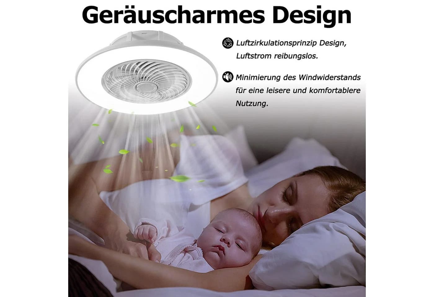 FIVMEN Deckenventilator mit LED-Beleuchtung, dimmbar, weiß - Bild 5