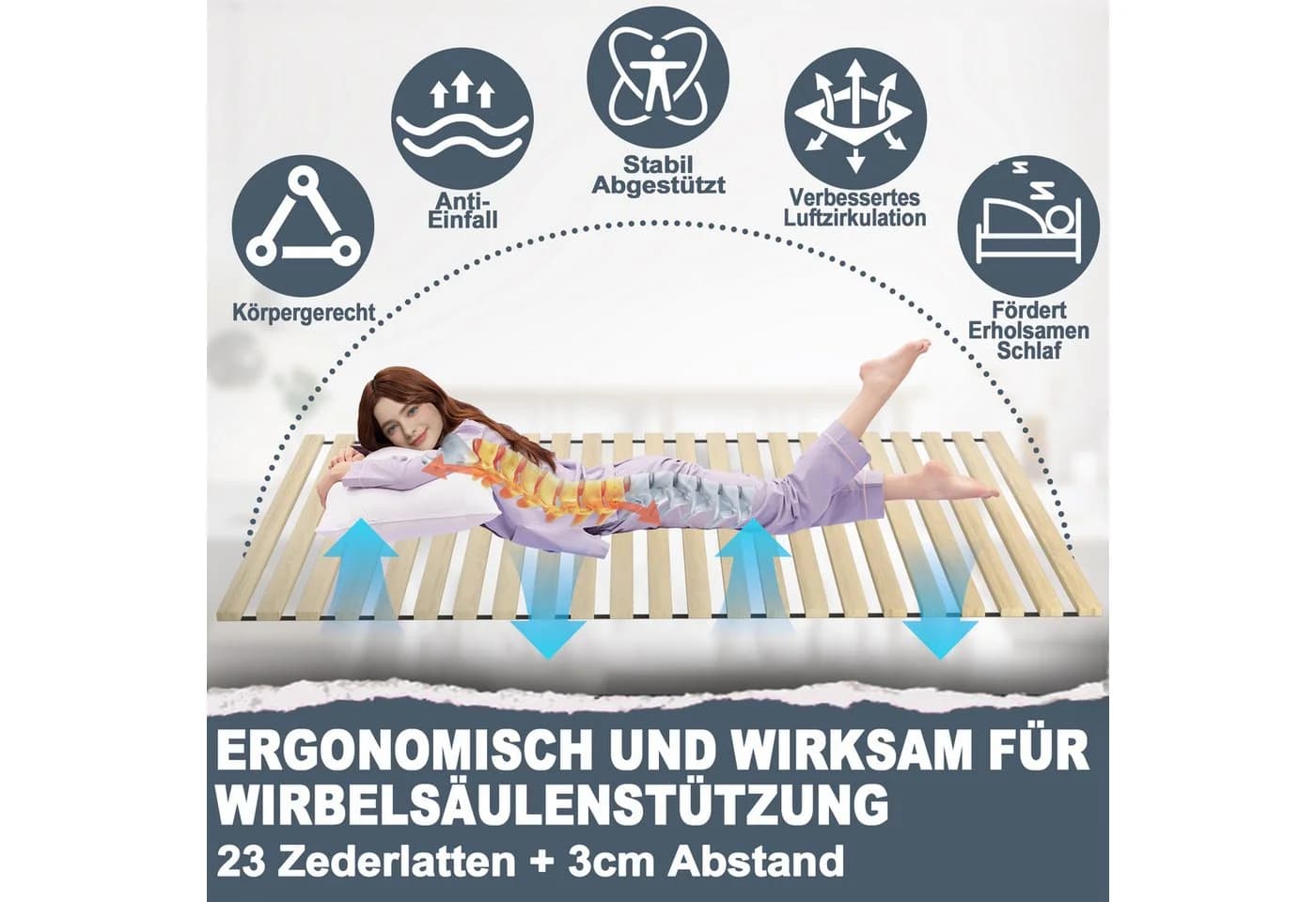 FIVMEN Lattenrost Rollrost Zederholz 23 Leisten 300 kg - Bild 5