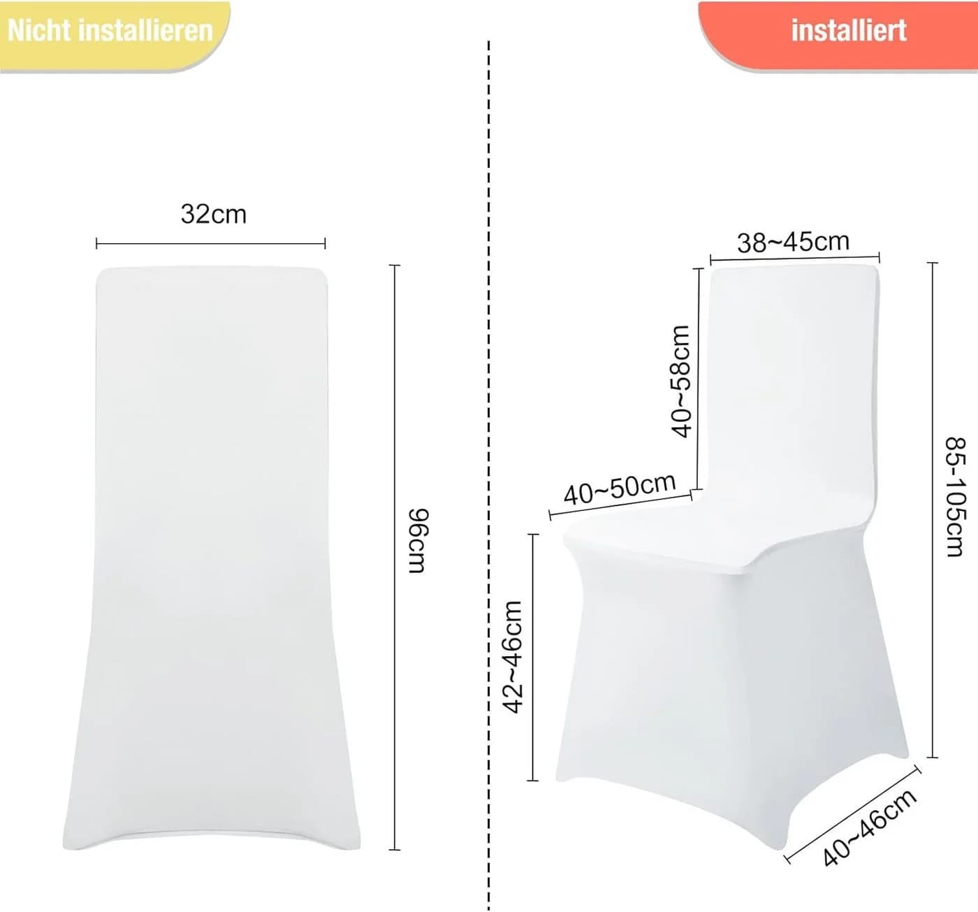 FIVMEN Stuhlhussen Stretch Weiß Universell Passform Modernes Design