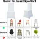 FIVMEN Stuhlhussen Stretch Weiß Universell Passform Modernes Design Bild 4