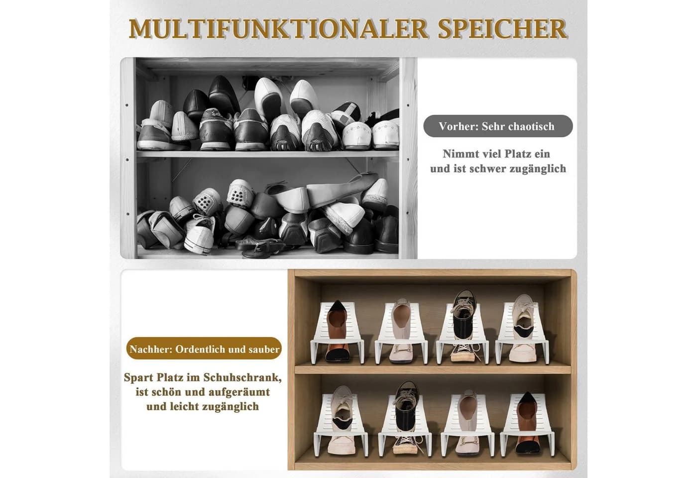 FIVMEN Schuhstapler 10 Stück Rutschfest PP Anti-Rutsch Schuhschlitze - Bild 4