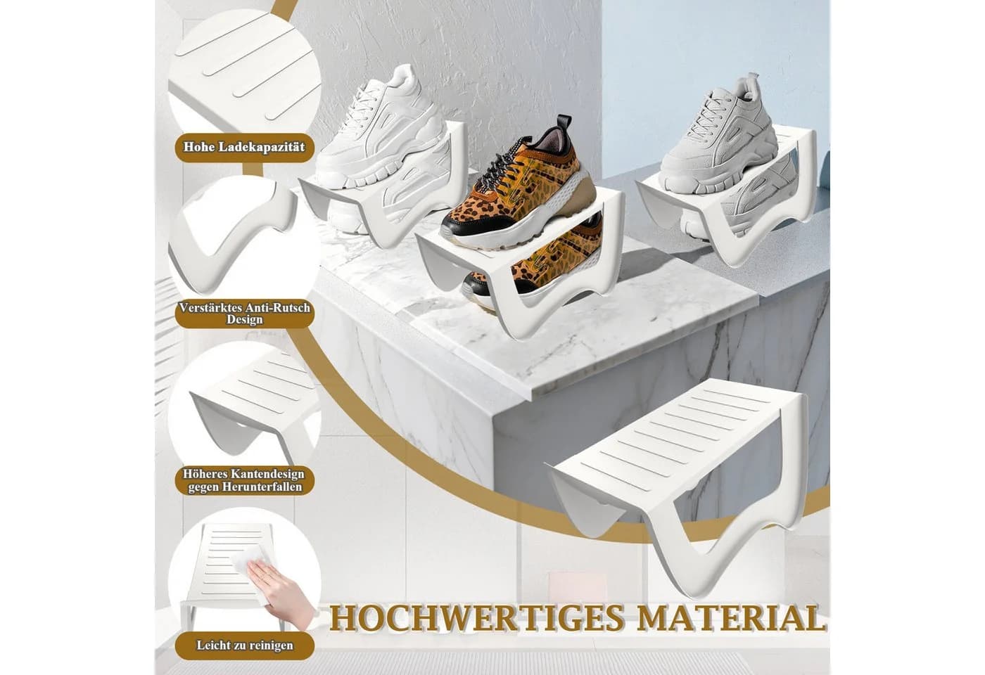 FIVMEN Schuhstapler 10 Stück Rutschfest PP Anti-Rutsch Schuhschlitze - Bild 5