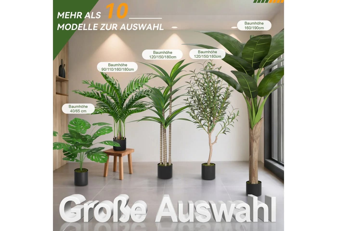 FIVMEN Kunstbaum Ficus Olive Grün 150 cm - Bild 5