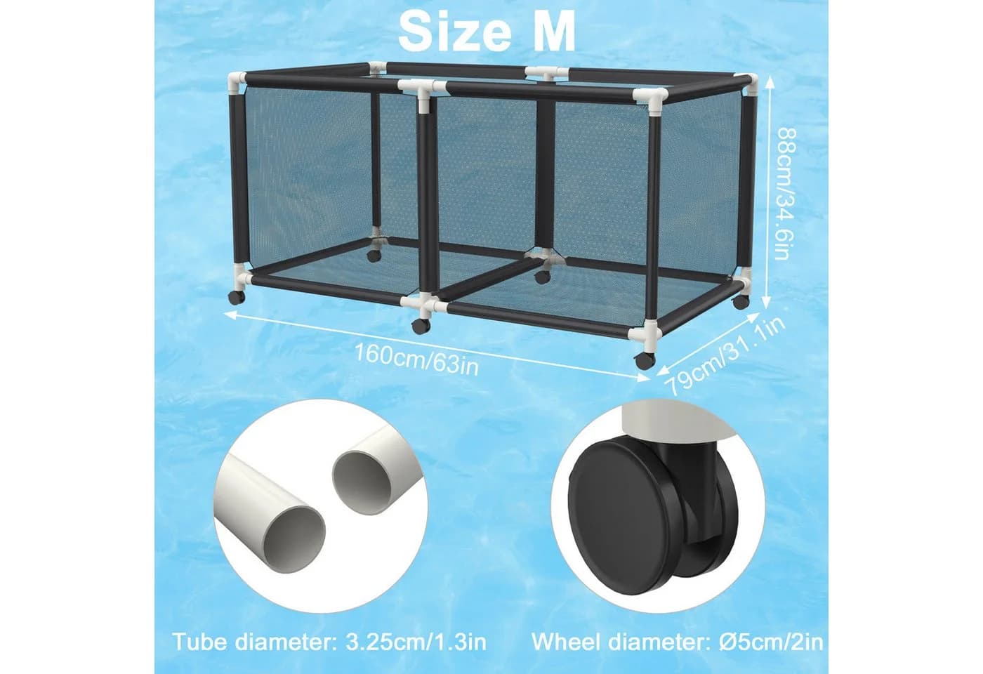 FIVMEN Pool Aufbewahrungsbox Organizer mit Rollen