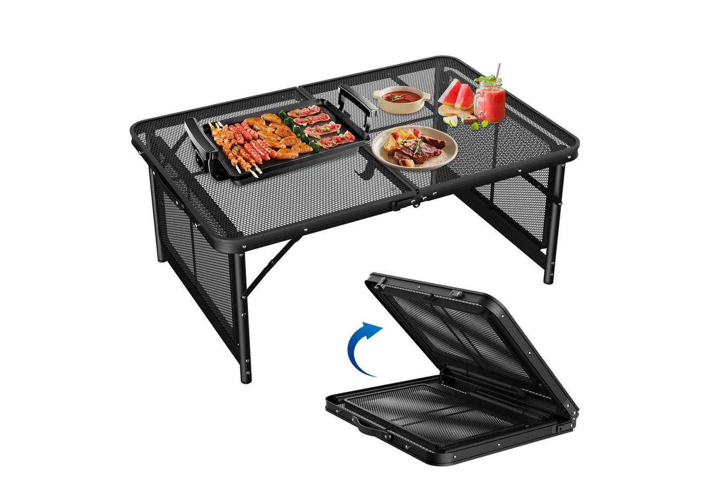 FIVMEN Campingtisch Klappbar Metallgitterplatte Outdoor - Bild 2