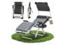 FIVMEN Gartenliege klappbar mit Sonnendach grau Bild 1