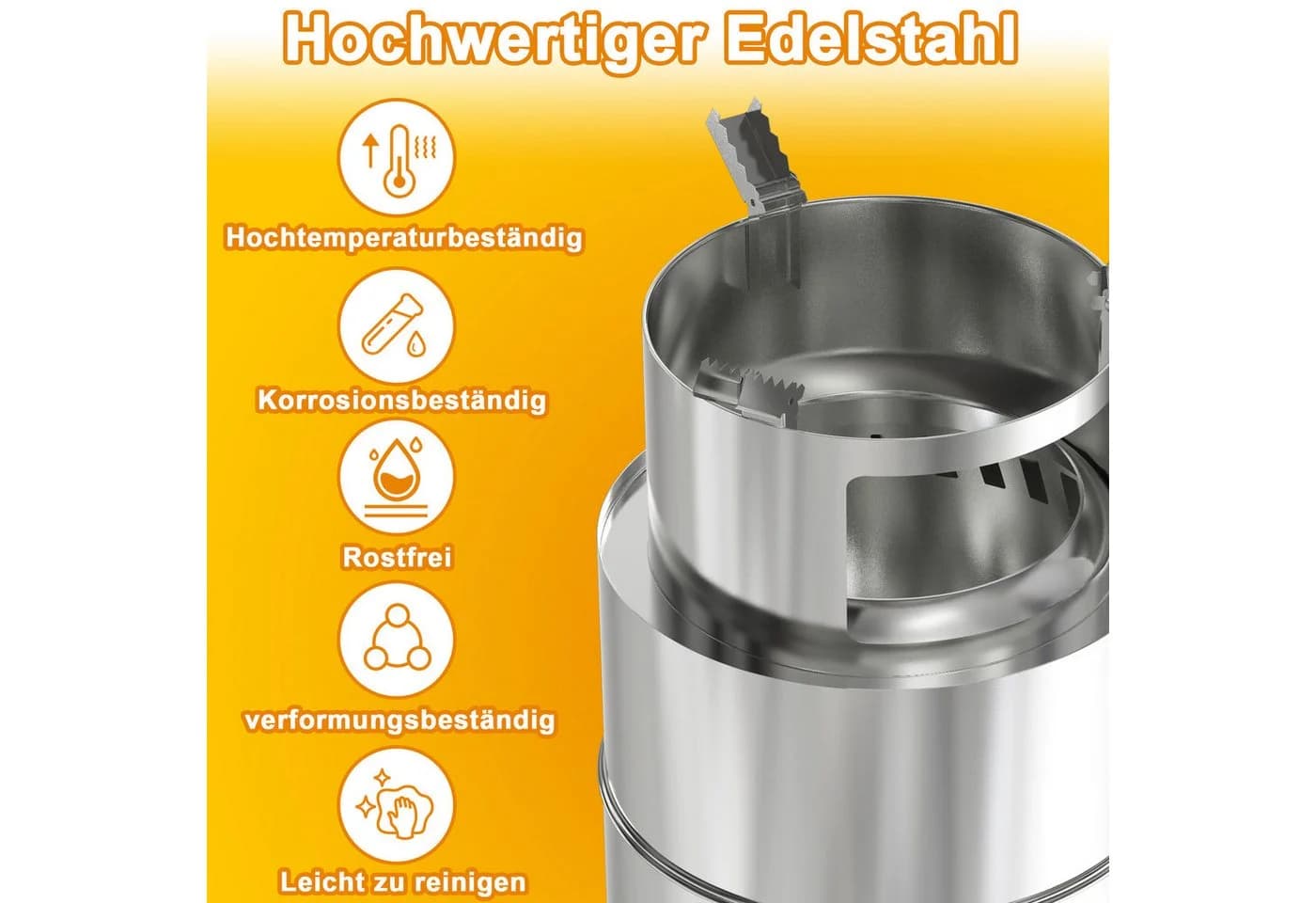 FIVMEN Feuerschale Campingkocher Edelstahl Tischkamin Silber - Bild 3