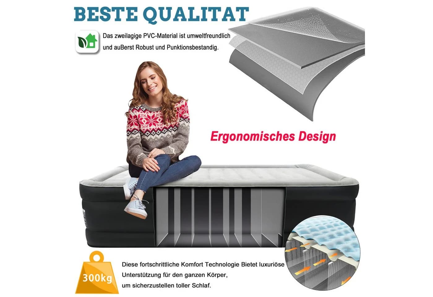 FIVMEN Luftbett Aufblasbare Matratze mit Elektrischer Pumpe - Bild 5