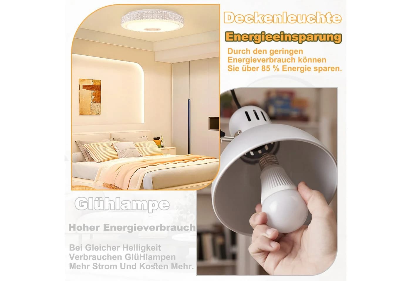 FIVMEN LED Deckenleuchte Dimmbar Farbwechsel Bluetooth Lautsprecher - Bild 4