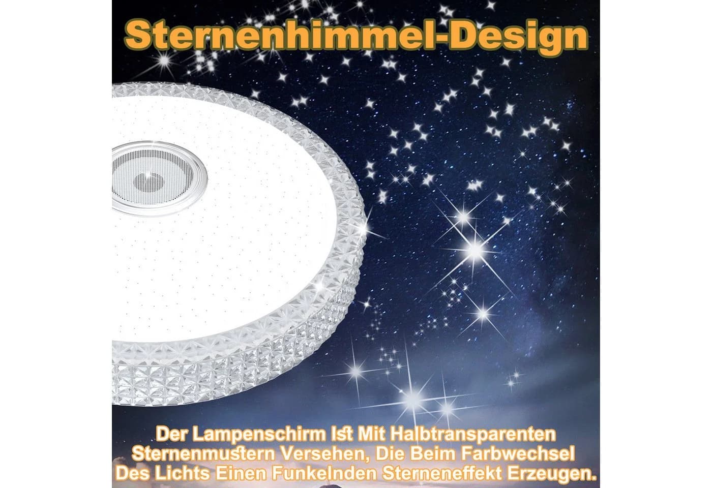 FIVMEN LED Deckenleuchte Dimmbar Farbwechsel Bluetooth Lautsprecher - Bild 5
