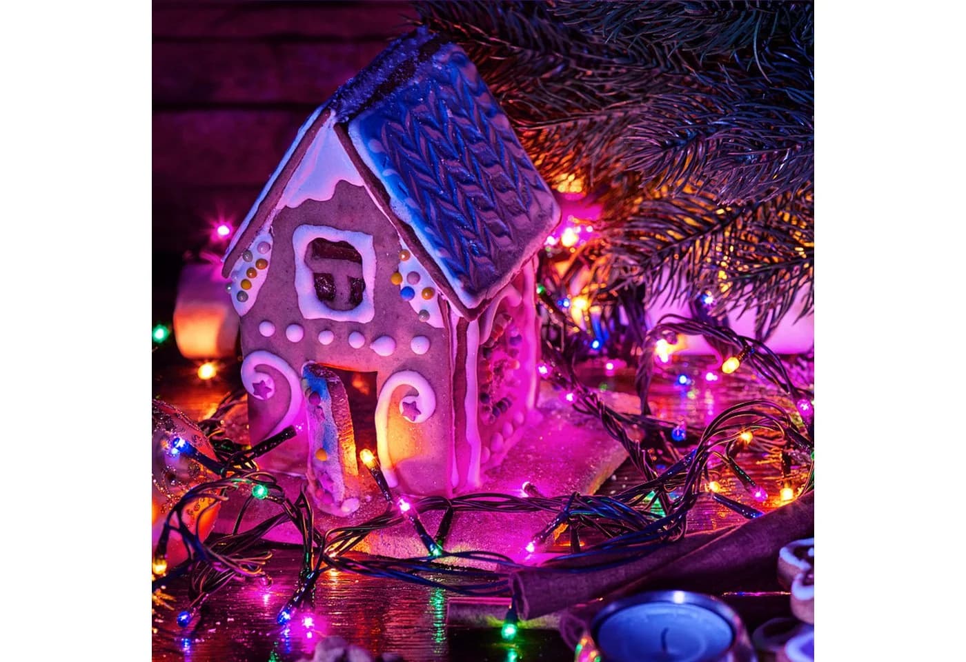 FIVMEN LED-Lichterkette Weihnachtsbeleuchtung Warmweiß & Bunt
