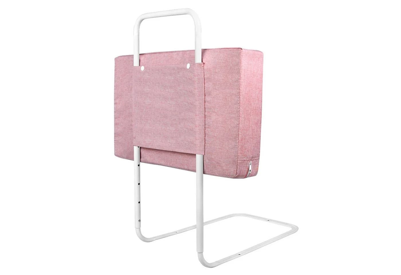 FIVMEN Bettschutzgitter 40-60cm Höhenverstellbar Leinengrau/Seegrün/Kirschrosa - Bild 2