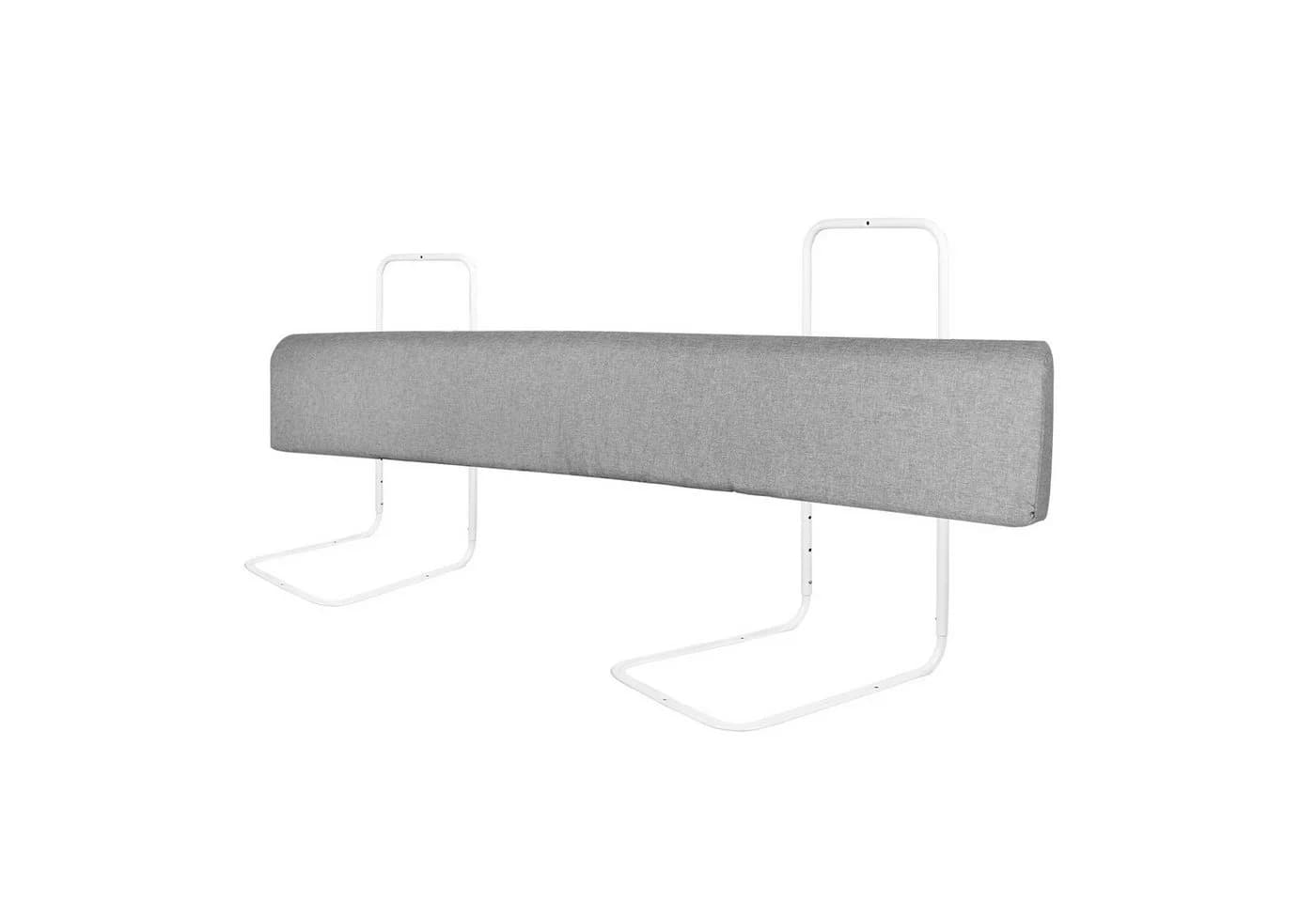FIVMEN Bettschutzgitter Bettgitter Bettkantenschutz Höhenverstellbar Sicherheitsgeländer, für Kinder Bett, Leinengrau - Bild 2