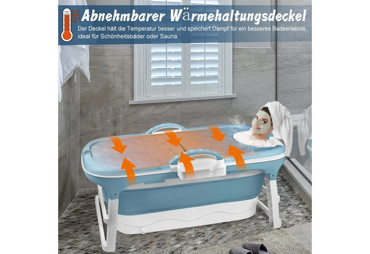 Faltbare, tragbare XXL-Badewanne aus Kunststoff - Bild 3