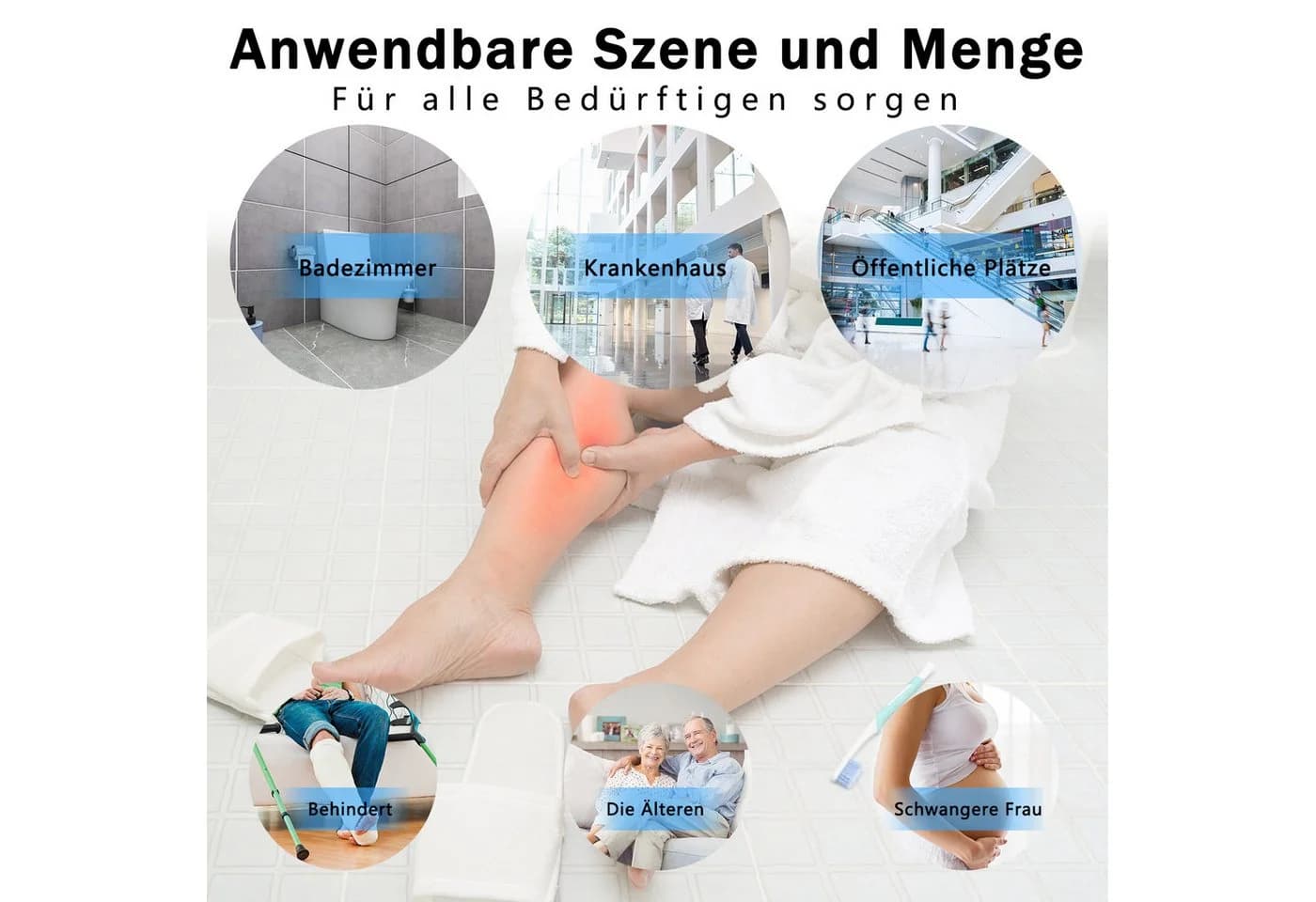 FIVMEN WC-Aufstehhilfe Weiß 5-fach höhenverstellbar mit Ablagekorb - Bild 4