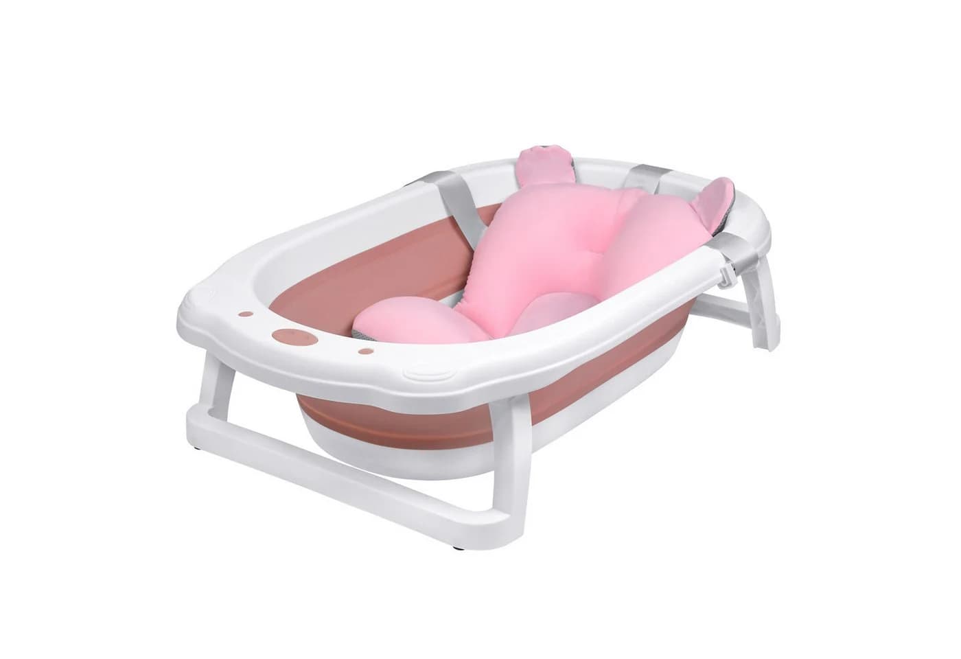 FIVMEN Babybadewanne Faltbare Babywanne Rosa Rutschfeste Füße - Bild 2