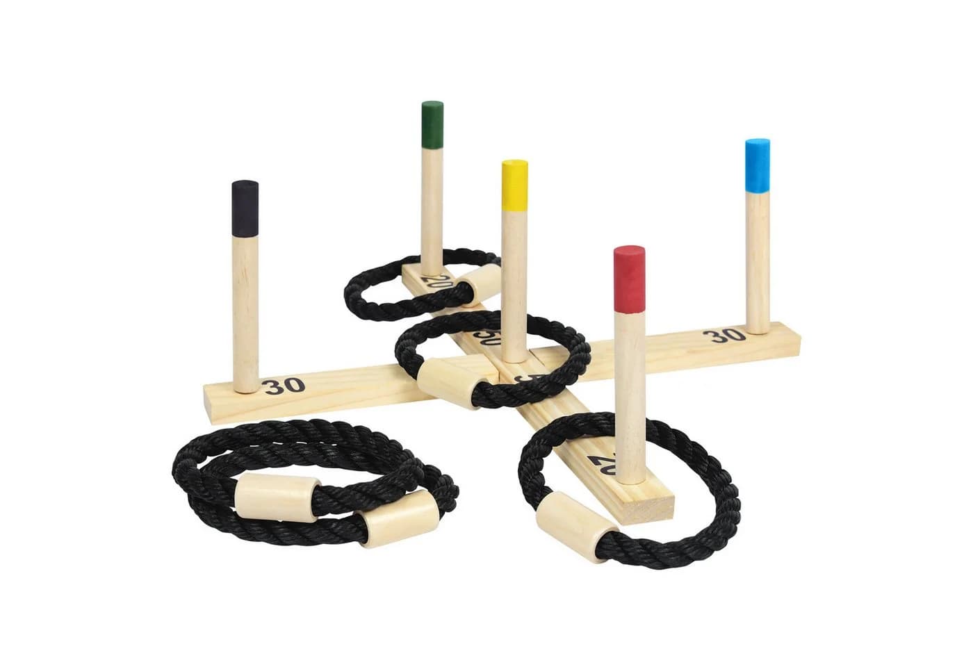 FIVMEN Ringwurfspiel aus Holz, 10-tlg. mit 5 Wurfringe und 5 Spielstäben - Bild 2