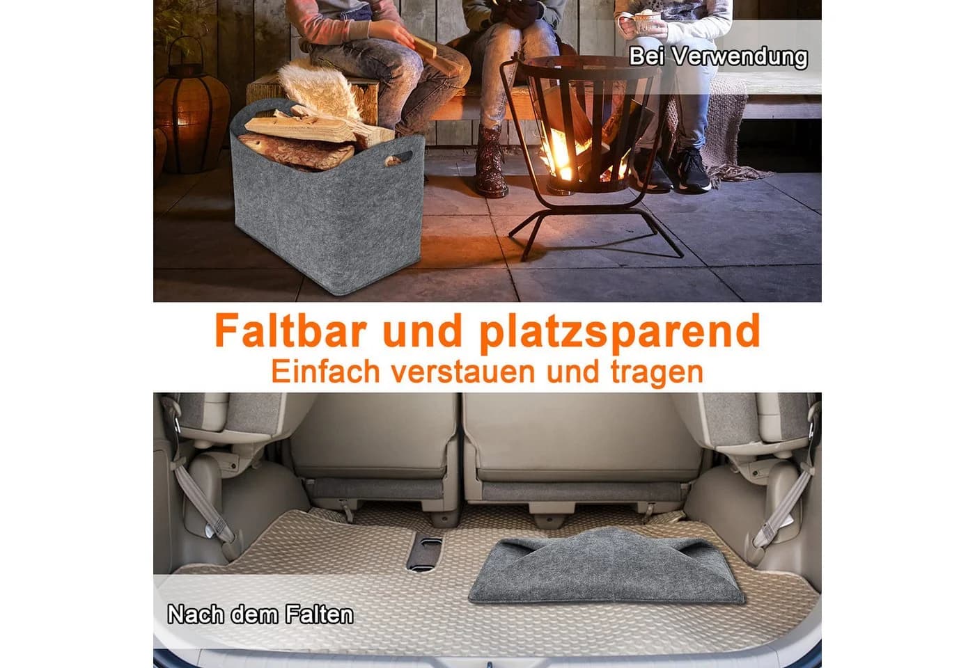 FIVMEN Allzweckkorb Henkeltasche Aufbewahrungstaschen Set Filz 60 Liter - Bild 4