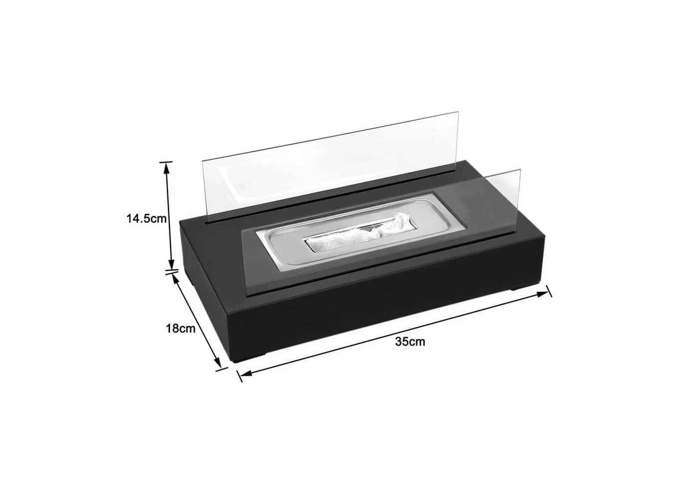 FIVMEN Tischfeuer Bioethanol Kamin Indoor Outdoor Tragbar Schwarz