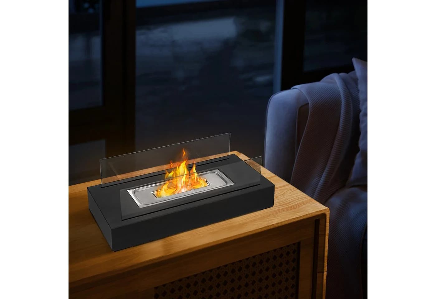 FIVMEN Tischfeuer Bioethanol Kamin Indoor Outdoor Tragbar Schwarz - Bild 4