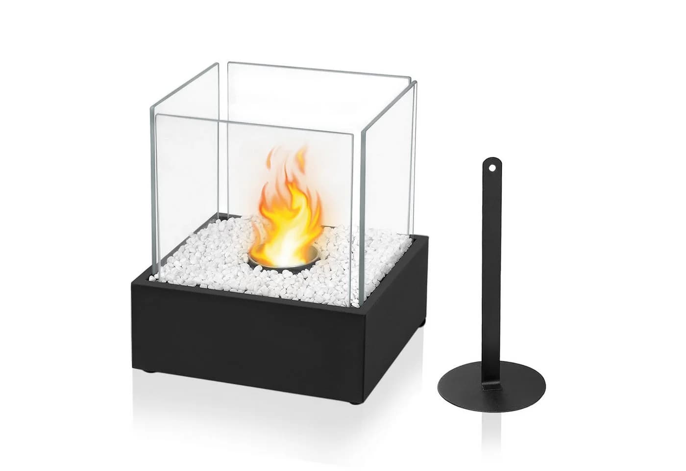FIVMEN Tischfeuer Bioethanol Kamin Schwarz Tragbar Indoor Outdoor - Bild 2