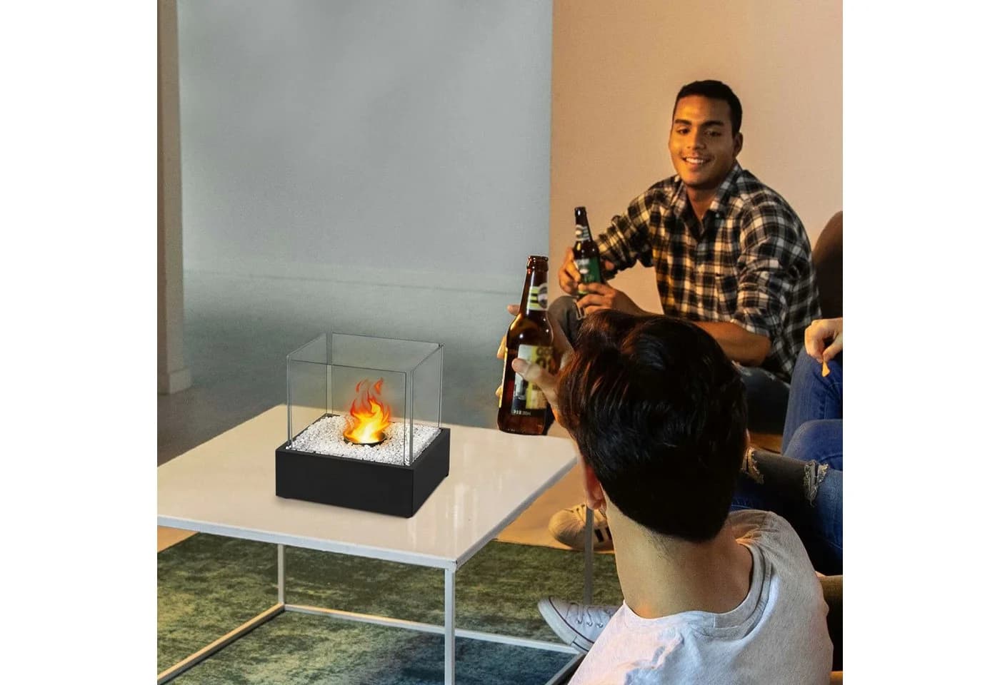 FIVMEN Tischfeuer Bioethanol Kamin Schwarz Tragbar Indoor Outdoor - Bild 4